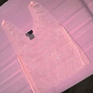 Pink Mesh Sleeveless Top
